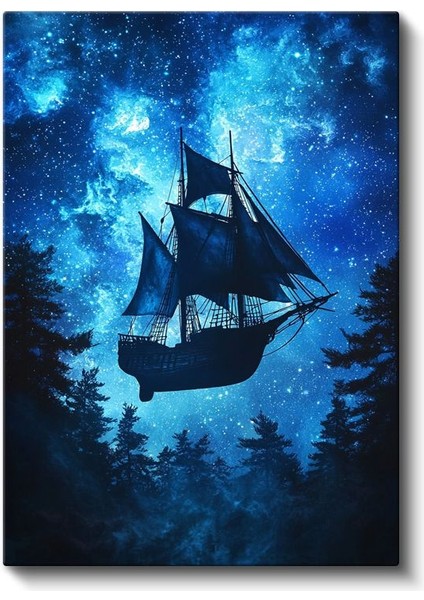 Sürreal Gemi - Yıldızlar Arasında Kanvas Tablo fiyatları