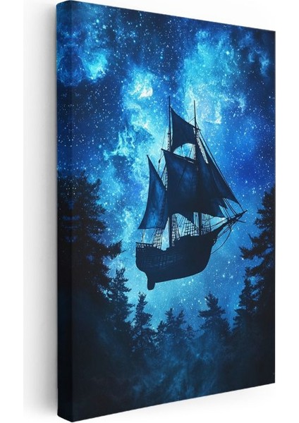Sürreal Gemi - Yıldızlar Arasında Kanvas Tablo modelleri