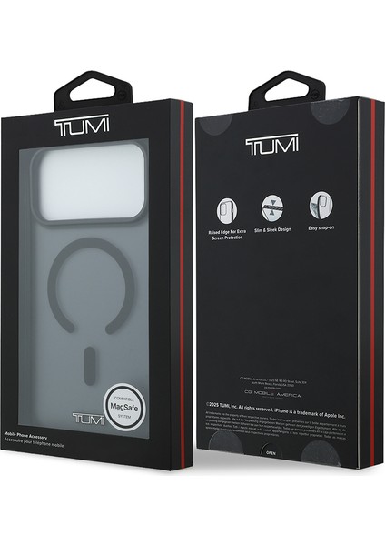 iPhone 17 Pro Max Uyumlu Kılıf Tumı Orjinal Lisanslı M-Safe Özellikli Buzlu Transparan Kapak Siyah