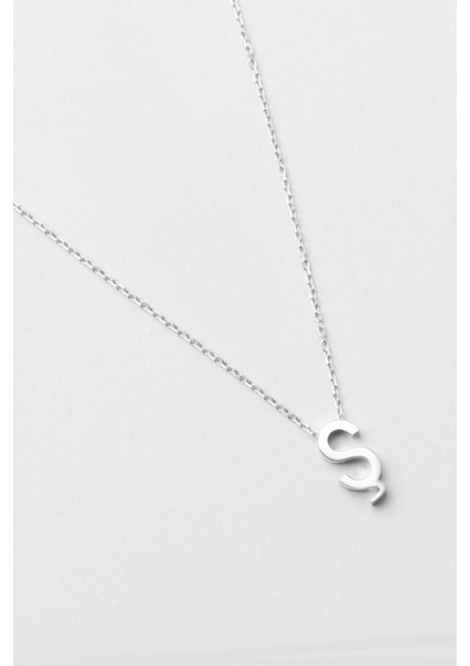 Ş Harfi 18 Ayar Beyaz Altın Kaplama 45 cm Gümüş Kolye modelleri