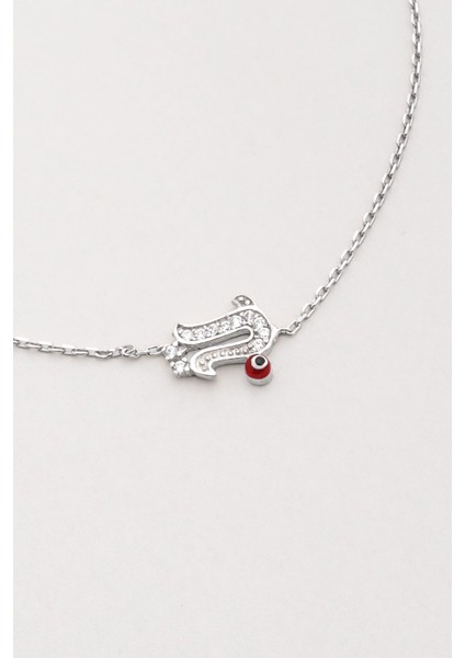 Ü Harfi 18 Ayar Beyaz Altın Kaplama 19 cm Gümüş Bileklik modelleri