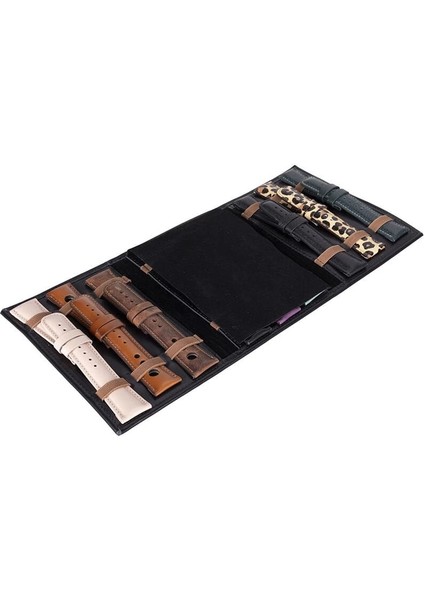 Hakiki Deri, El Yapımı, Saat Kordonu Taşıma Çantası, Kömür Siyah modelleri