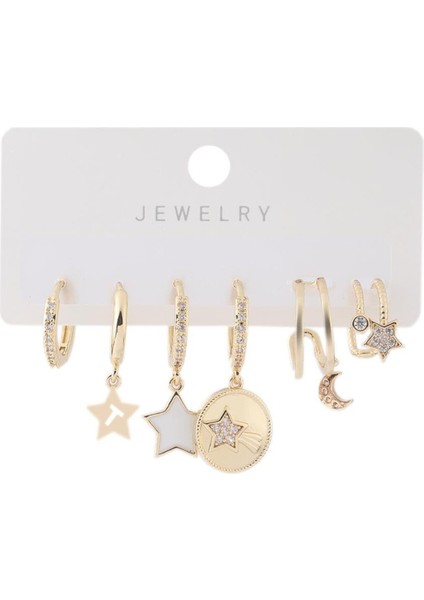 Altılı Set Küpe Gold