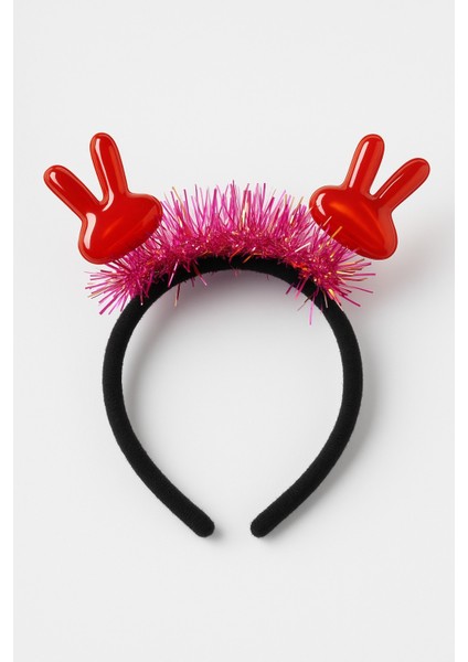Kpop Kore Style Çocuk Kırmızı El Figürlü Pembe Simli Saç Bandı Yılbaşı Yeni Yıl Parti Tacı Işıltılı fiyatları