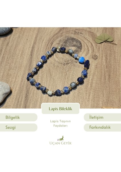 Lapis Lazuli Taşlı Sarmal Tasarım Bijuteri Bileklik - Doğal Taş Şifa Enerjisi