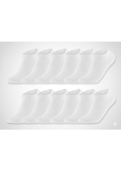 12 Çift Beyaz Erkek Patik Çorap – Konforlu, Yüksek Kalite