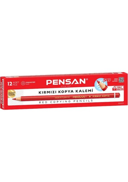 Kırmızı Kopya Kalemi 12'li Paket
