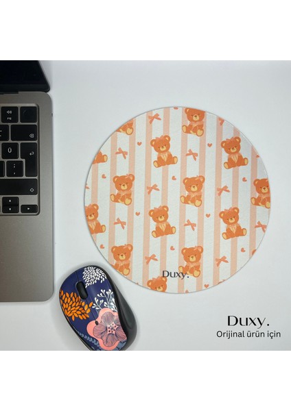 Sevimli Ayıcık Desenli Mouse Pad, 19 Cm, Kaymaz Taban, Ev Ofis ve Oyun Için Rahat ve Yumuşak Mousepad