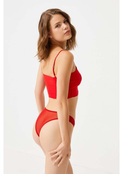 Tüllü Transparan Zincir Detaylı Kadın Brezilya Külot 3'lü Paket-2 fiyatları