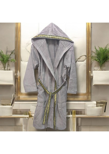 Bornoz Özel Tasarım Kadife Kapüşonlu %100 Pamuk Kutulu