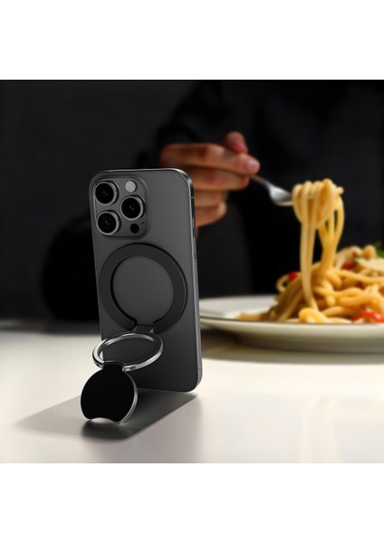 Magnetik 360 Dönebilen Titan Magflex Serisi Telefon Parmak Ring Stand Siyah fırsatları