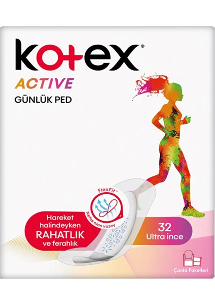 Kotex Active Ultra Ince Günlük Ped 32'li