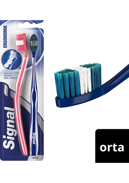 Signal Diş Fırçası Ergonomik Orta 1+1