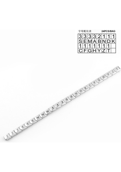Çelik Harf Charm (24'lü)