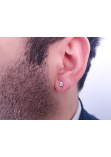 Taşlı Sayra Damla Erkek Küpesi 0402E0039 fırsatları