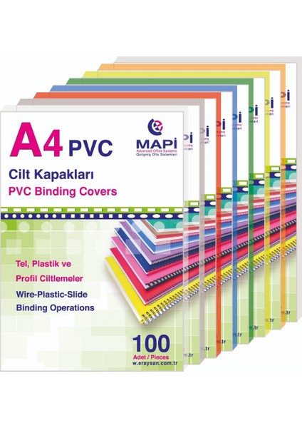 Mapi Cilt Kapağı Plastik Opak A4 160 Mıc Mavi (100 Lü)