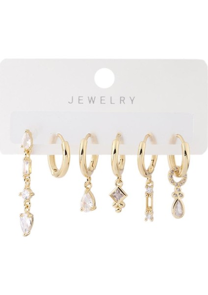 Altılı Set Küpe Gold