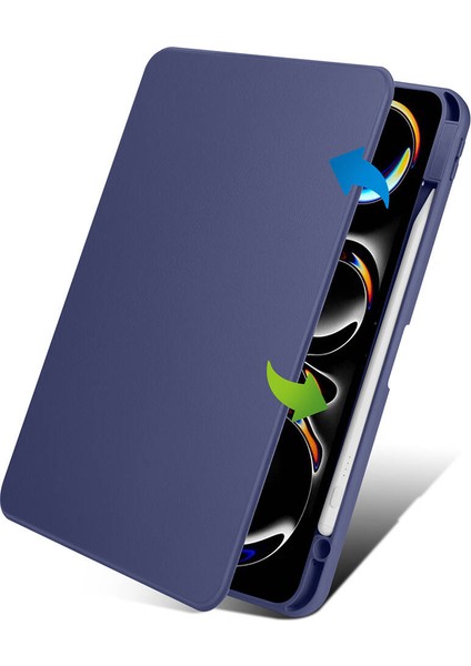 iPad Pro 11 2025 M5 Kılıf Zore Termik Kalem Bölmeli Dönebilen Standlı Kılıf - Gri indirimleri