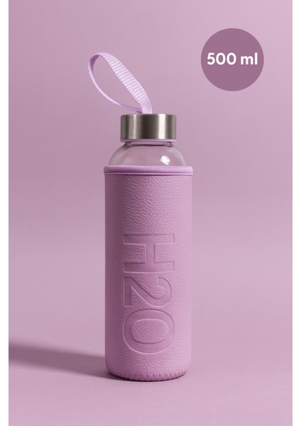 H2O Deri Kılıflı Cam Matara 500 ml