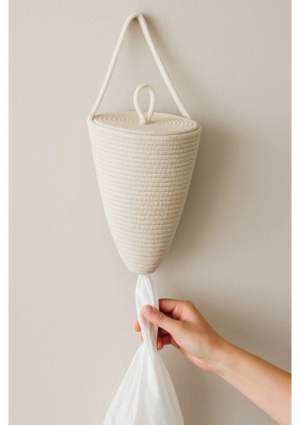 Poşetlik Halat Ip El Dokuma Duvar Askılı Saklama Torbası Ev Düzenleme Aksesuarı Sepet 30 x 20 cm fiyatları