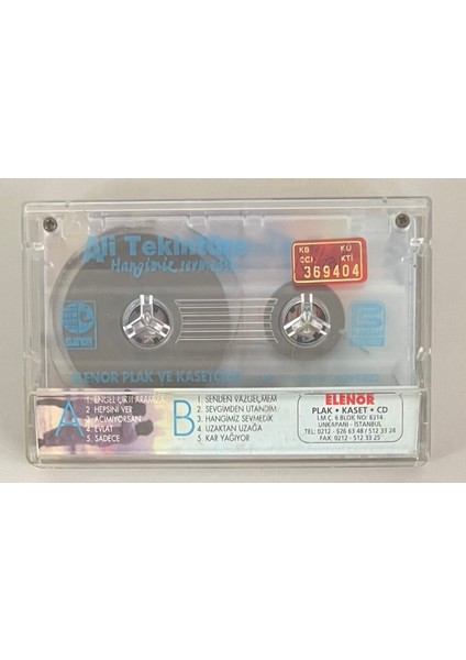 Ali Tekintüre Hangimiz Sevmedik Kaset (Orijnal Dönem Baskı Kaset) fiyatları