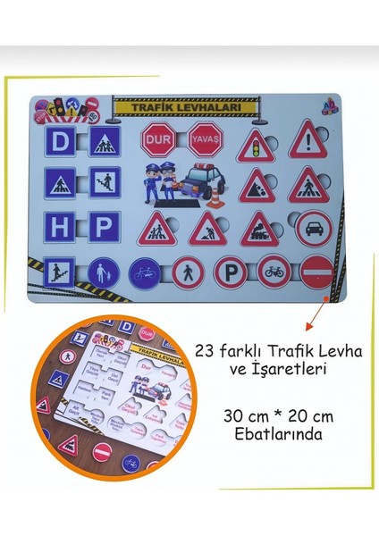 Eğitici Trafik Levhaları ve Işaretleri - Açıklamalı Ahşap Oyuncak Puzzle fırsatları