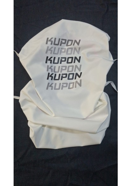 Kupon Desenli Beyaz Motosiklet Kılıfı Likralıiçi Polarlı Kumaş 13*19 cm Baskı Ölçüleri