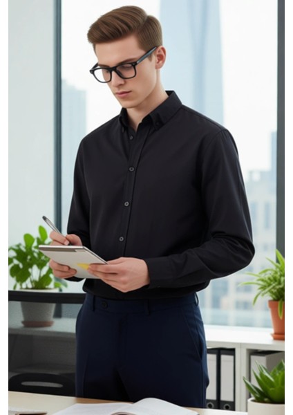 Unisex Regular Fit Pamuklu Keten Görünümlü Uzun Kollu Gömlek Gündelik Şıklık Sunar Estetik modelleri