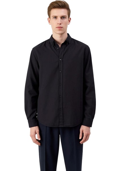 Unisex Regular Fit Pamuklu Keten Görünümlü Uzun Kollu Gömlek Gündelik Şıklık Sunar Estetik fırsatları