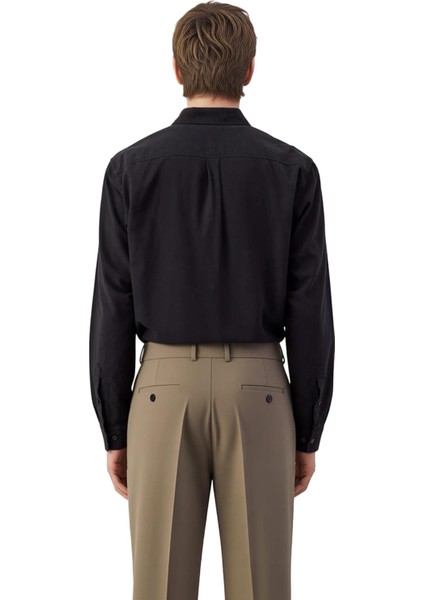 Unisex Regular Fit Pamuklu Keten Görünümlü Uzun Kollu Gömlek Gündelik Şıklık Sunar Estetik indirimleri