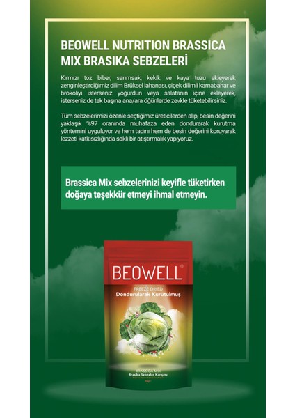 Brassica Mix – Freeze Dried Dondurularak Kurutulmuş Sebze Karışımı