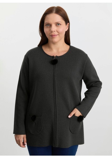 Antrasit Kadın Hırka 25KSL4161