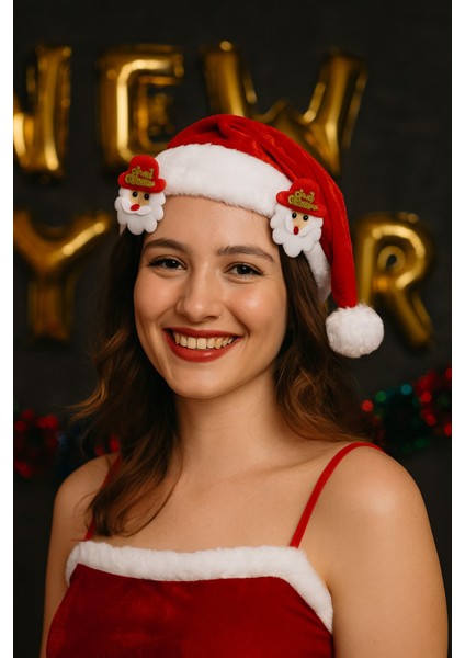 Yılbaşı Yeni Yıl Noel Baba Temalı “merry Christmas” Saç Tokası (2’li Set) - Model 1 fiyatları