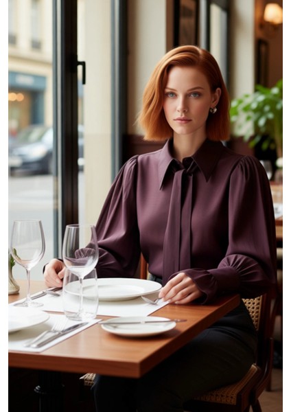 Kadın Bağlama Detaylı Hacimli Kol Kesimli Dokuma Bluz Şık ve Konforlu Bir Seçenek Her Anınıza Eşlik fiyatları