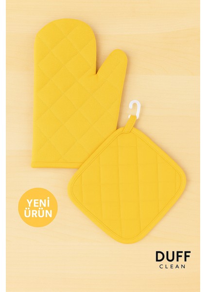 Yanmaz Fırın Eldiveni ve Fırın Tutacağı (1 Eldiven 1 Tutacak)