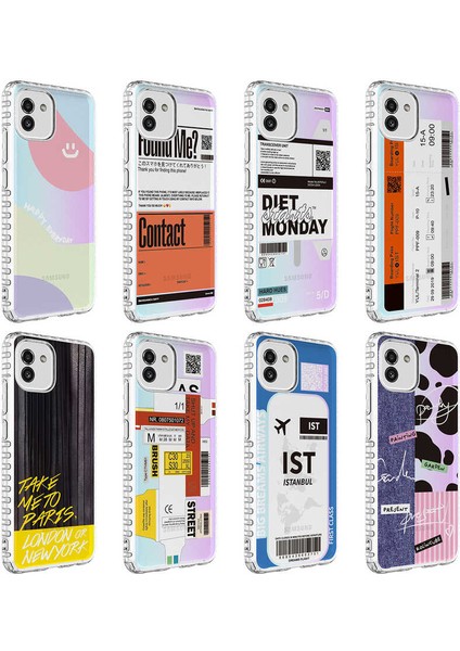 Galaxy A03 Kılıf Airbag Kenarlı Renkli Desenli Silikon Nxxa Elegans Kapak-No4 fiyatları