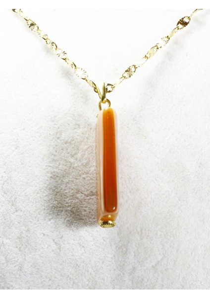 Doğal Kırmızı Akik Taşı Kolye Ucu | Gerçek Altın Kaplama Detaylı modelleri