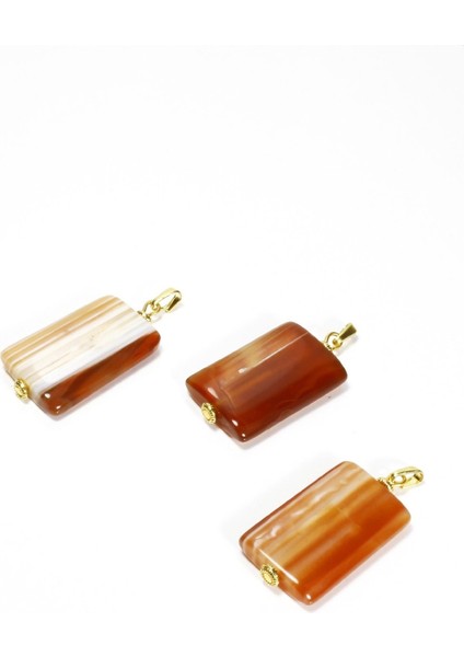 Doğal Kırmızı Akik Taşı Kolye Ucu | Gerçek Altın Kaplama Detaylı fırsatları