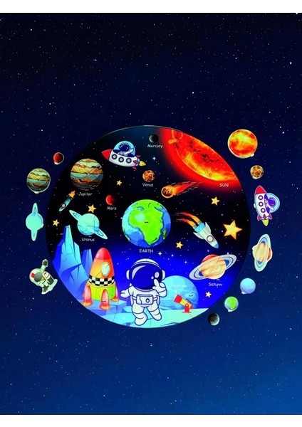 3D Uzay Yolculuğu Büyük Ahşap Puzzle - Büyük Boy 44 Parça - (Büyük Ölçü 60 x 60 Cm) fiyatları