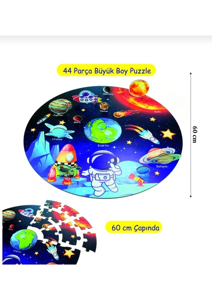 3D Uzay Yolculuğu Büyük Ahşap Puzzle - Büyük Boy 44 Parça - (Büyük Ölçü 60 x 60 Cm) modelleri