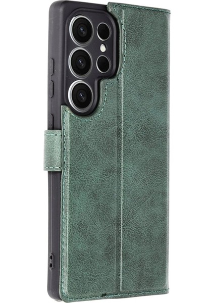 Samsung Galaxy S25 Ultra Kılıf Trend S Plus Kapaklı Kılıf - YEŞIL-(5796) - N036J849-M86036