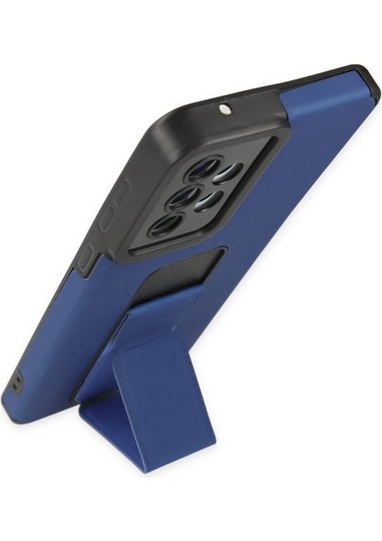 Samsung Galaxy A33 5g Kılıf Mega Standlı Silikon - MAVI-(5796) - N677J569-M72677 modelleri