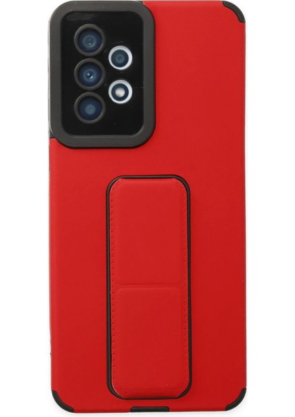 Samsung Galaxy A33 5g Kılıf Mega Standlı Silikon - KIRMIZI-(5796) - N767J300-M28767