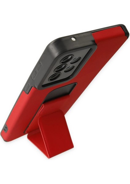 Samsung Galaxy A33 5g Kılıf Mega Standlı Silikon - KIRMIZI-(5796) - N767J300-M28767 modelleri