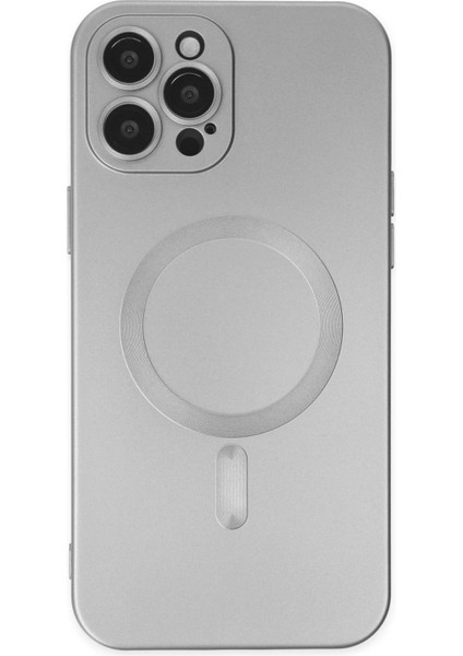 iPhone 12 Pro Max Kılıf Moshi Lens Magneticsafe Silikon - GÜMÜŞ-(5796) - N249J288-M74249