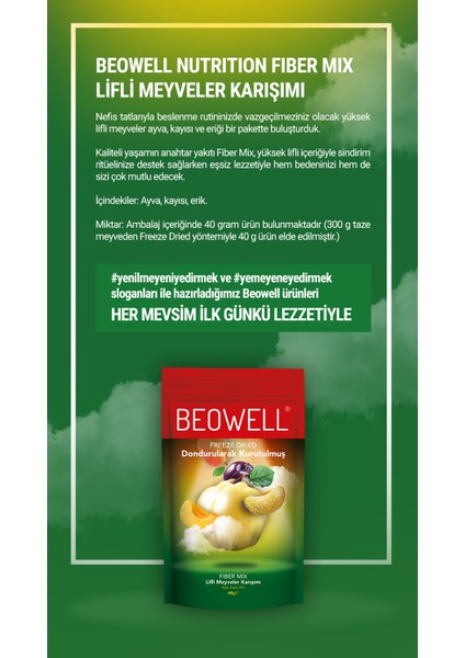 Fiber Mix – Freeze Dried Dondurularak Kurutulmuş Lif Zengini Meyve Karışımı 40G indirimleri