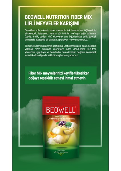 Fiber Mix – Freeze Dried Dondurularak Kurutulmuş Lif Zengini Meyve Karışımı 40G