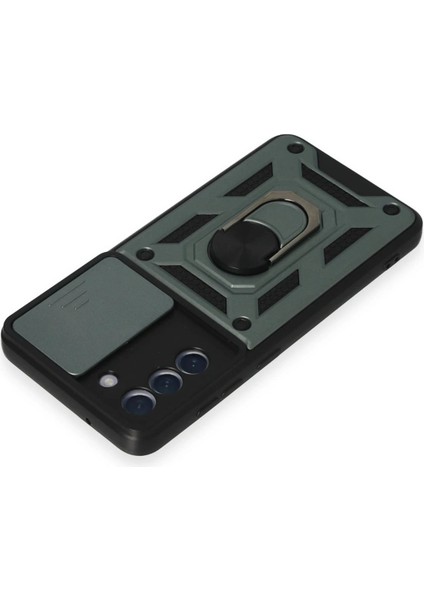 Samsung Galaxy S21 Fe Kılıf Pars Lens Yüzüklü Silikon - YEŞIL-(5796) - N250J340-M56250 fırsatları