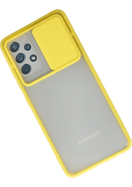 Samsung Galaxy A32 Kılıf Palm Buzlu Kamera Sürgülü Silikon - SARI-(5796) - N936J966-M57936 fiyatları