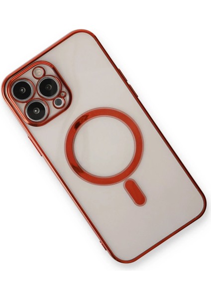 iPhone 13 Pro Max Kılıf Magneticsafe Lazer Silikon - KIRMIZI-(5796) - N839J773-M52839 modelleri